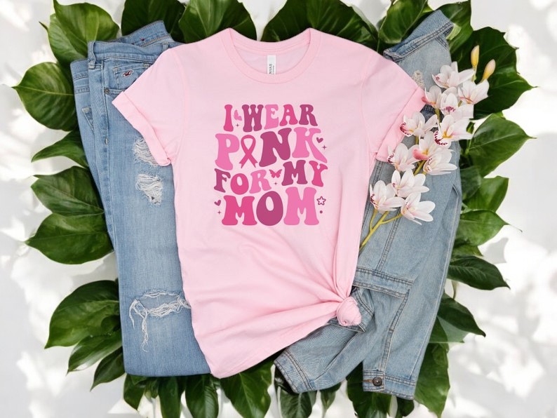 I Wear Pink For My Mom Shirt Product Photo 2