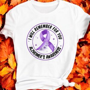 I Will Remember For You Alzheimer's Awareness Floal Shirt Product Photo 3