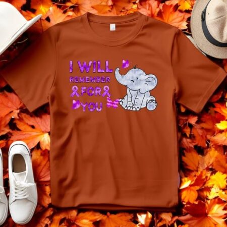 I Will Remember For You Alzheimer's Awareness Purple Ribbon Shirt Product Photo 1