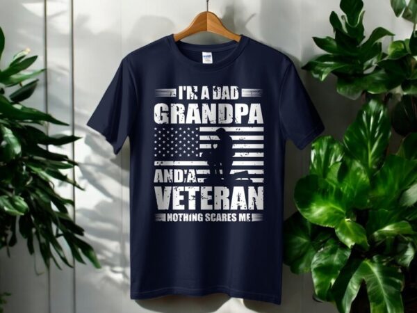 I'm A Dad Grandpa And A Veteran T-Shirt Product Photo 1