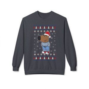 I'm Just A Chill Guy My New Character, Santa Dog Viral Meme Coin Chillguy Funny Internet Meme Ugly Christmas Sweater Sweatshirt New Product Photo 5