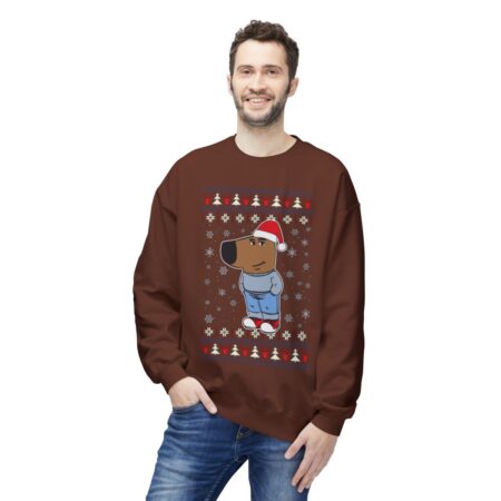 I'm Just A Chill Guy My New Character, Santa Dog Viral Meme Coin Chillguy Funny Internet Meme Ugly Christmas Sweater Sweatshirt New Product Photo 1