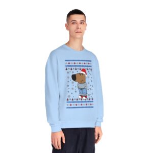 I'm Just A Chill Guy My New Character, Santa Dog Viral Meme Coin Chillguy Funny Internet Memes Christmas Idea Ugly Christmas Sweater Crewneck Sweatshirt Product Photo 2