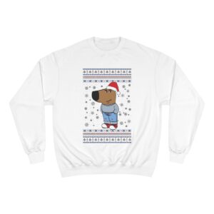 I'm Just A Chill Guy My New Character, Santa Dog Viral Meme Coin Chillguy Funny Internet Memes Christmas Pattern Ugly Christmas Sweater Crewneck Sweatshirt Product Photo 6