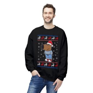 I'm Just A Chill Guy My New Character, Santa Dog Viral Meme Coin Chillguy Funny Internet Memes New Designs Ugly Christmas Sweater Crewneck Sweatshirt Product Photo 2