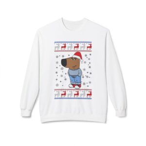 I'm Just A Chill Guy My New Character, Santa Dog Viral Meme Coin Chillguy Funny Internet Memes New Designs Ugly Christmas Sweater Crewneck Sweatshirt Product Photo 8