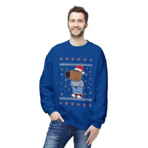 I'm Just A Chill Guy My New Character, Santa Dog Viral Meme Coin Chillguy Funny Internet Memes Ugly Christmas Sweater Crewneck Sweatshirt Product Photo 6