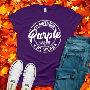 In November We Wear Purple For Alzheimer Awareness Shirt Product Photo 3