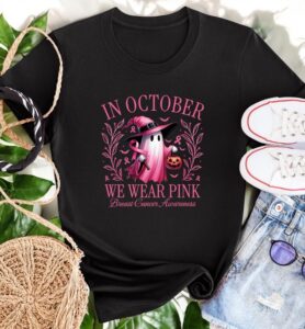 In October We Wear Pink Ghost Shirt Product Photo 2