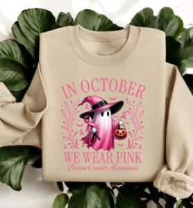 In October We Wear Pink Ghost Shirt Product Photo 3