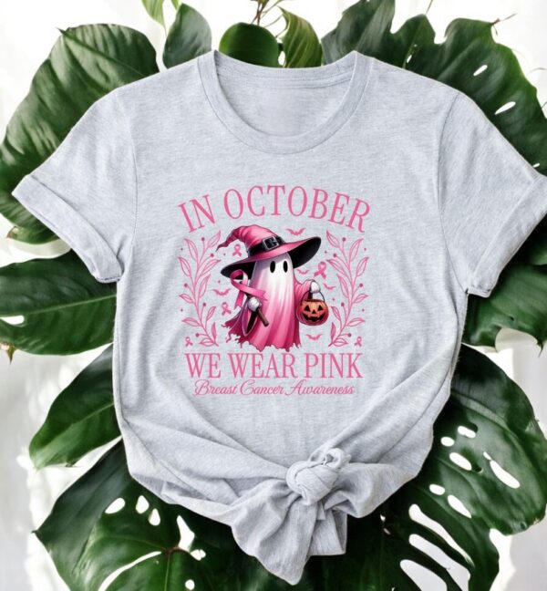 In October We Wear Pink Ghost Shirt Product Photo 1