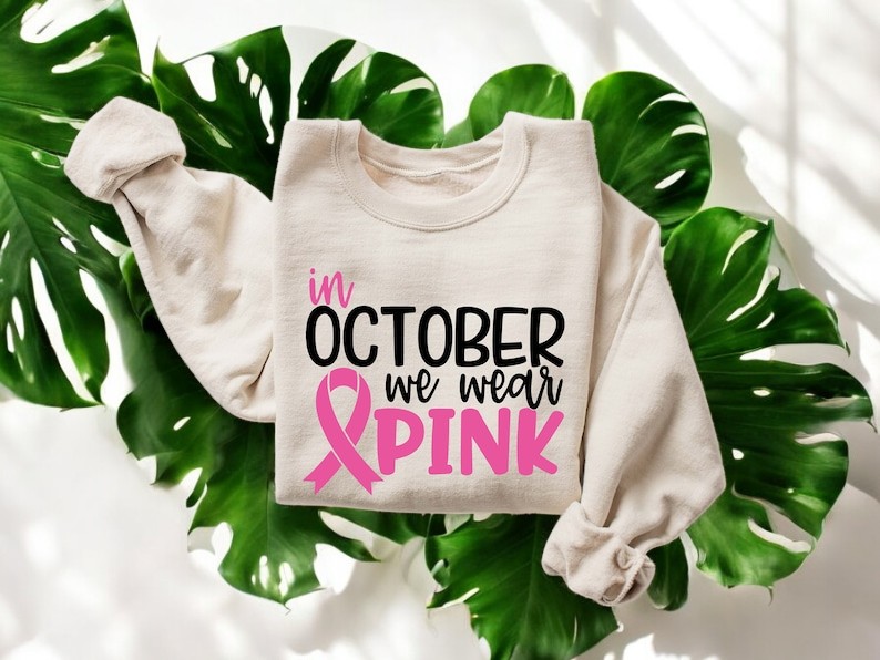 In October We Wear Pink Sweatshirt Product Photo 2