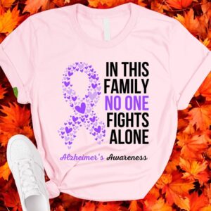 In This Family Nobody Fights Alone Alzheimer's Awareness Shirt Product Photo 2