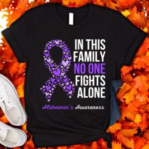 In This Family Nobody Fights Alone Alzheimer's Awareness Shirt Product Photo 3