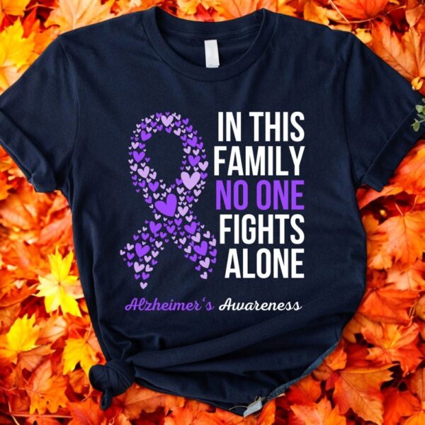 In This Family Nobody Fights Alone Alzheimer's Awareness Shirt Product Photo 1