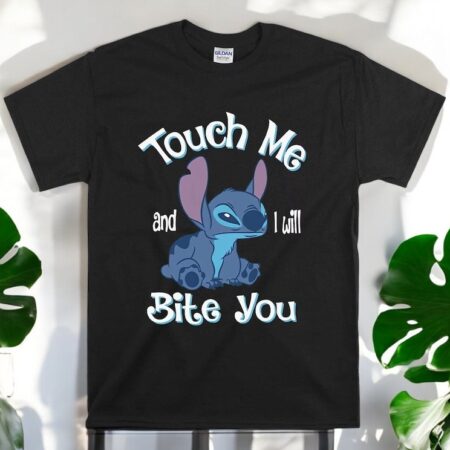 Lilo & Stitch Touch Me And I'll Bite You Funny T Shirt Product Photo 1