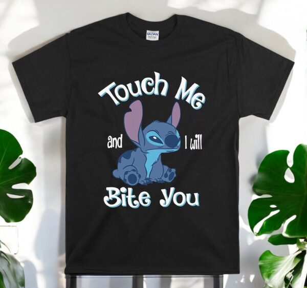 Lilo & Stitch Touch Me And I'll Bite You Funny T Shirt Product Photo 1