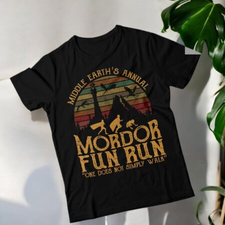 Middle Earth's Annual Mordor Fun Run One Does Not Simply Walk Shirt Product Photo 1