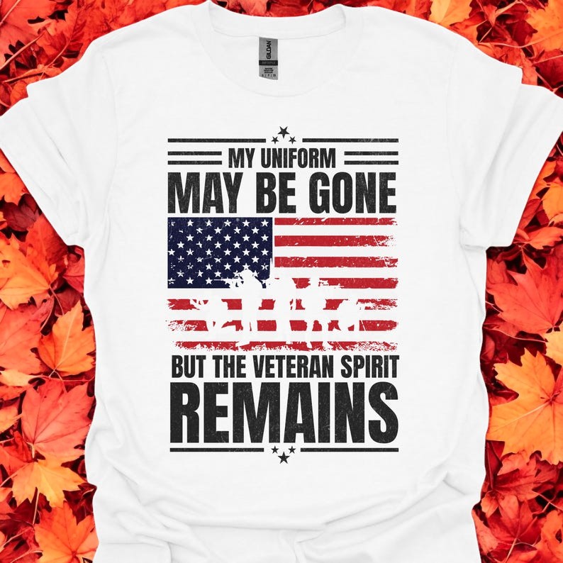 My Uniform May Be Gone But The Veteran Spirit Remains Shirt Product Photo 2