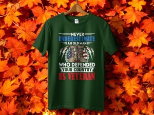 Never Underestimate An Old Man Who Defended Your Country Us Veteran T-Shirt Product Photo 2