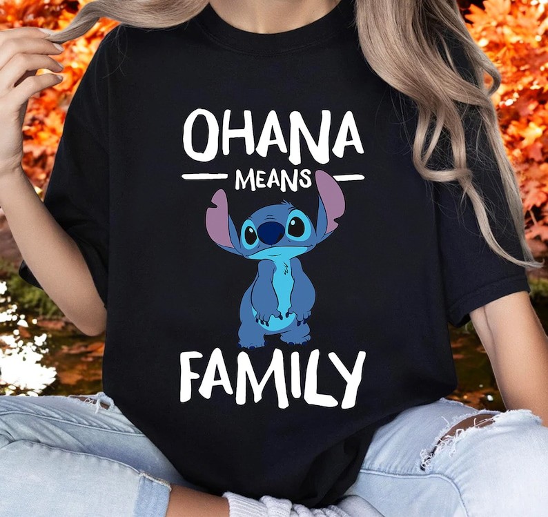 Ohana Means Family Stitch T-Shirt Product Photo 2