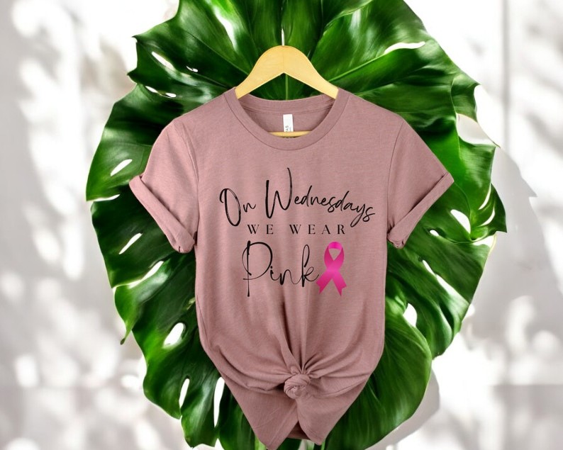 On Wednesdays We Wear Pink Ribbon Shirt Product Photo 2