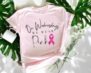 On Wednesdays We Wear Pink Ribbon Shirt Product Photo 3