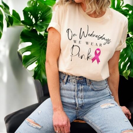 On Wednesdays We Wear Pink Ribbon Shirt Product Photo 1