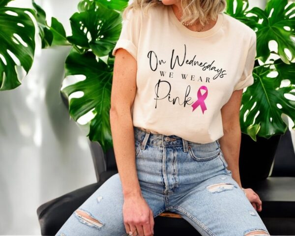 On Wednesdays We Wear Pink Ribbon Shirt Product Photo 1