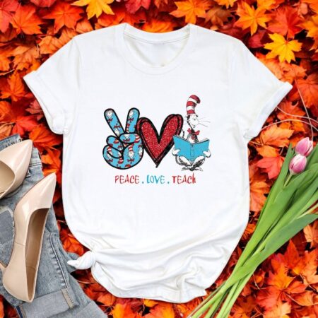 Peace Love Back To School Teacher Shirt Product Photo 1