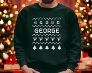 Personalized Name Couples Matching Ugly Christmas Sweatshirt Product Photo 3