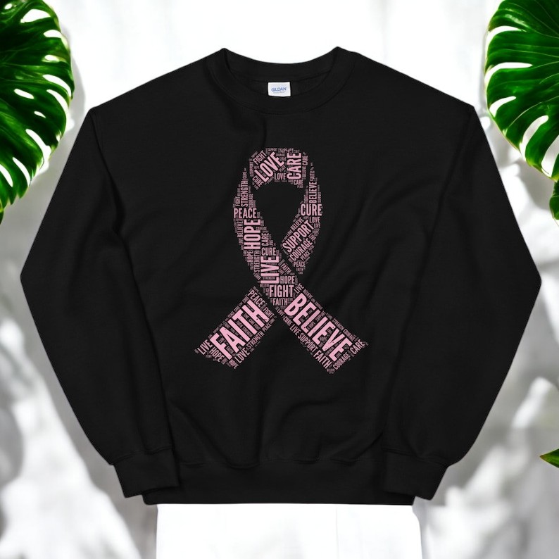 Pink Ribbon Breast Cancer Awareness Shirt Product Photo 2