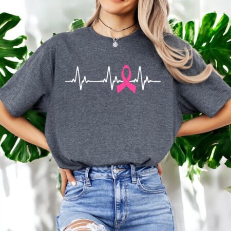 Pink Ribbon Heartbeat T-Shirt Product Photo 1