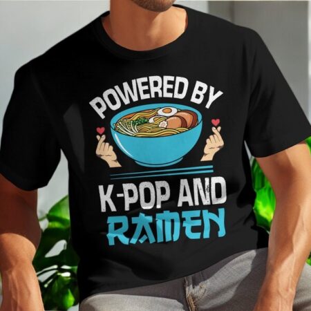 Powered By K-Pop And Ramen T-Shirt Product Photo 1