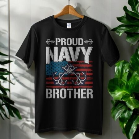 Proud Navy Brother Patriotic Military Family Shirt Product Photo 1