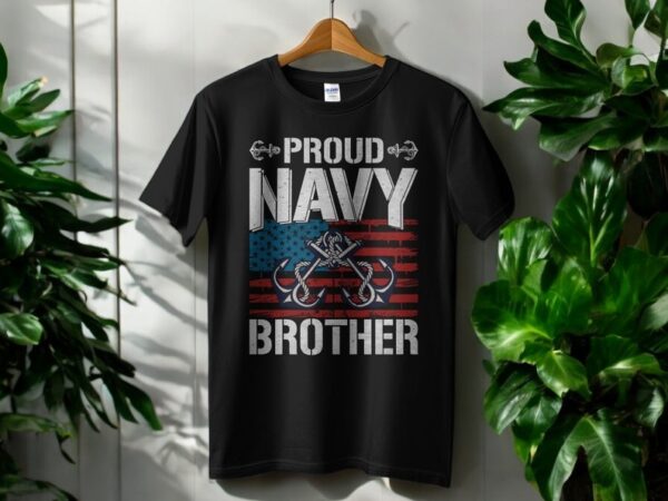 Proud Navy Brother Patriotic Military Family Shirt Product Photo 1