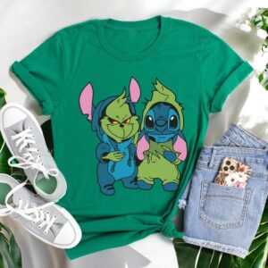 Stitch Grinch Cute Christmas T-Shirt Product Photo 3