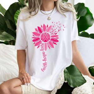 Sunflower Breast Cancer Faith Hope Love Shirt Product Photo 2