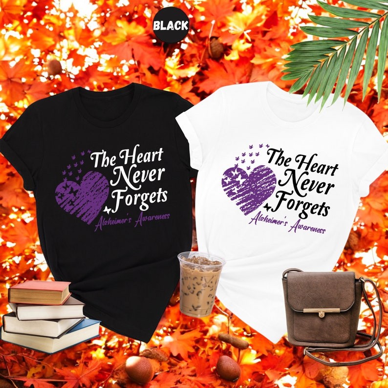 The Heart Never Forgets Alzheimers Disease Shirt Product Photo 2