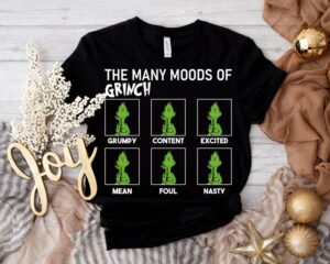 The Many Moods Of Grinch Shirt Product Photo 2