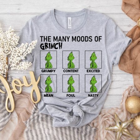 The Many Moods Of Grinch Shirt Product Photo 1