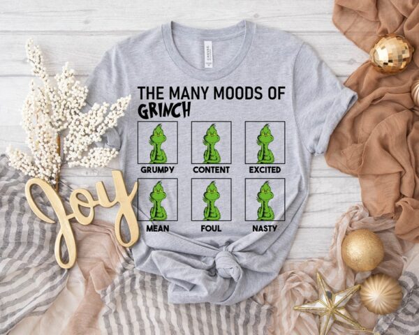 The Many Moods Of Grinch Shirt Product Photo 1