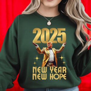 Trump Make New Year, New Hope Celebration Funny Trump 2025 T-Shirt Product Photo 2