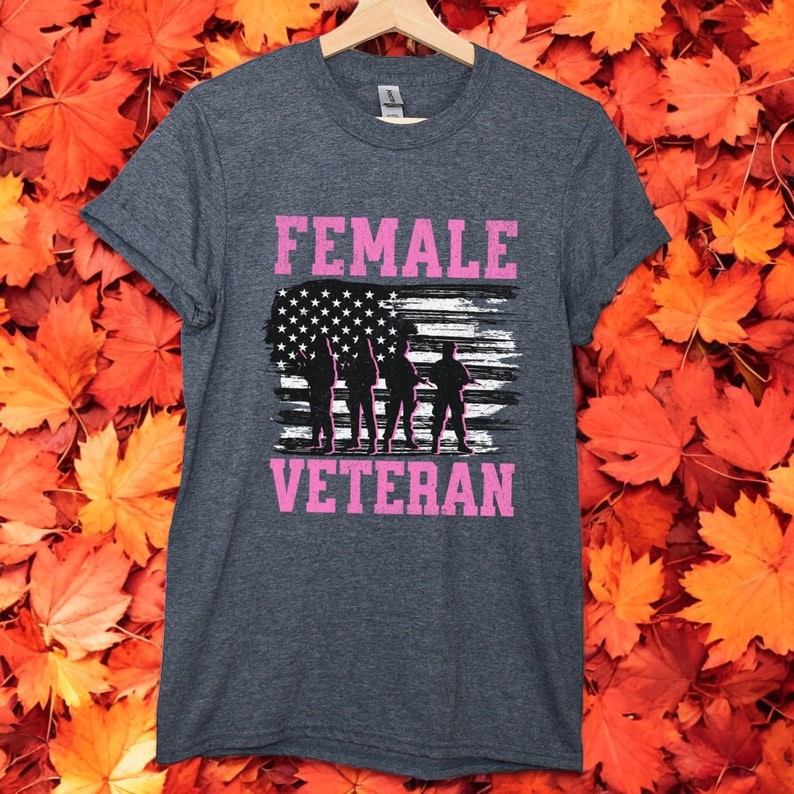 Us American Military Veteran Lady Retired Female Military Soldier T-Shirt Product Photo 2