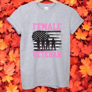 Us American Military Veteran Lady Retired Female Military Soldier T-Shirt Product Photo 3