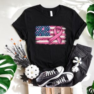 Us Flag Cancer Awareness Tshirt Product Photo 3