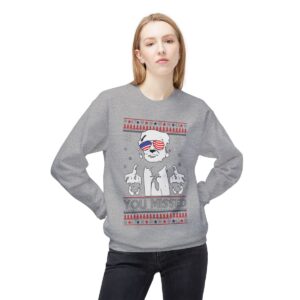 You Missed Funny 45 47 President Trump Shot Usa Glasses New Designs Ugly Christmas Sweater Sweatshirt Product Photo 4