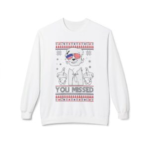 You Missed Funny 45 47 President Trump Shot Usa Glasses New Designs Ugly Christmas Sweater Sweatshirt Product Photo 9