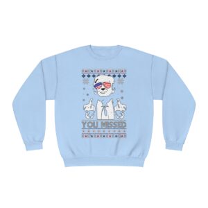 You Missed Funny 45 47 President Trump Shot Usa Glasses New Idea Ugly Christmas Sweater Sweatshirt Product Photo 3