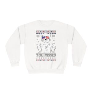 You Missed Funny 45 47 President Trump Shot Usa Glasses New Idea Ugly Christmas Sweater Sweatshirt Product Photo 5